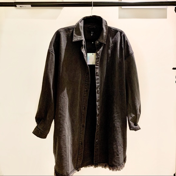Missguided black oversized denim shirt dress - NEW - Picture 2 of 6
